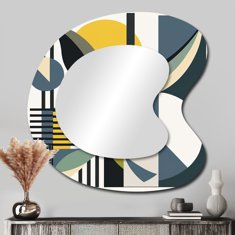 Rétro miroir mural Mid-Century, 33 po x 33 po