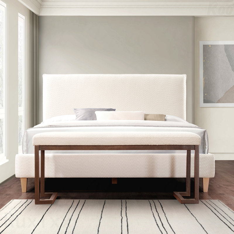 Banc rembourré moderne 48 po - structure en métal, pour l'intérieur