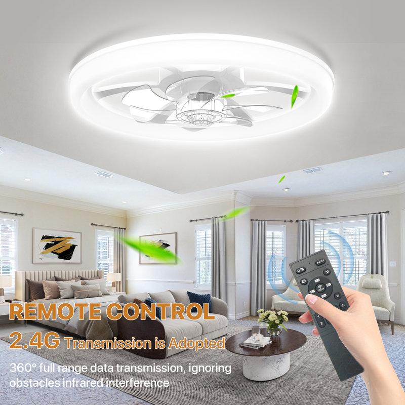 Ceiling Fan With Light Remote, 3 LED Colour Temperature, 6 Speed Noiseless AC Motor, Timer Setting,Adjustable Brightness