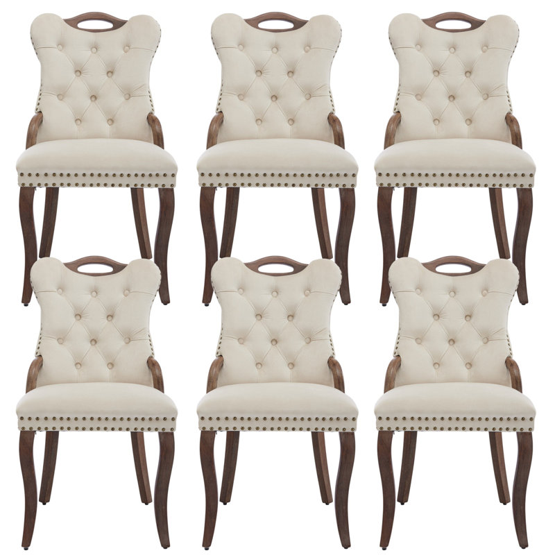Chaises de salle à manger Miyona, Beige