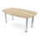 Pavert Arc Boat Conference Table with Round Metal Post Leg