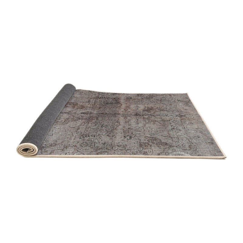Tapis traditionnel gris / noir Keriann, Rond 3 pi
