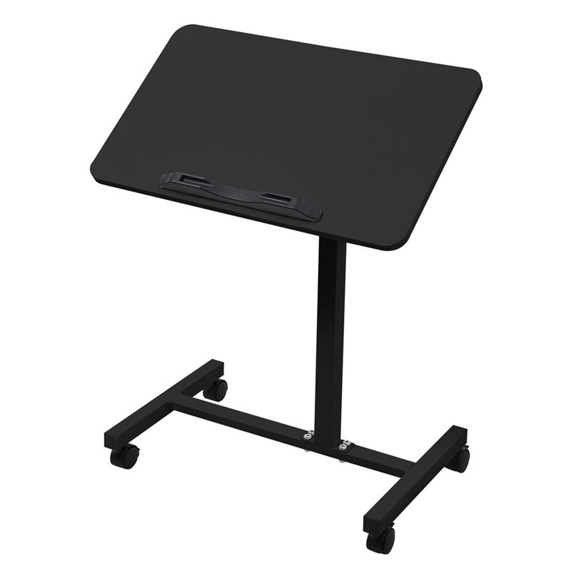 Adjustable Height and Modular Iron Computer Desk, Black