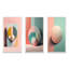 «Geometric Dreaming Retro Minimalisme en rose V», 3 pièces sur toile-1566456364-1566456366