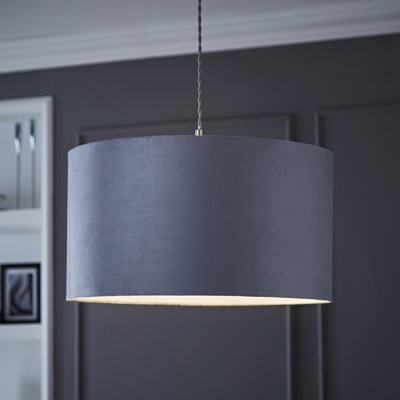 20cm H Velvet Drum Pendant Shade ( Screw On )