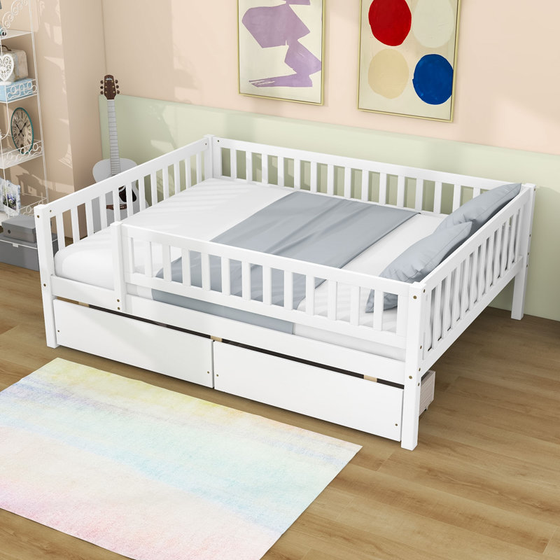 Ormond Daybed with Dual Drawers and Slats, Full, White