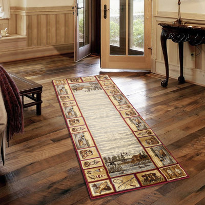 Tapis rouge en polypropylène 2 pi X 3 pi., Idéal pour une ambiance de pavillon, décoration 2x3 douce et maison