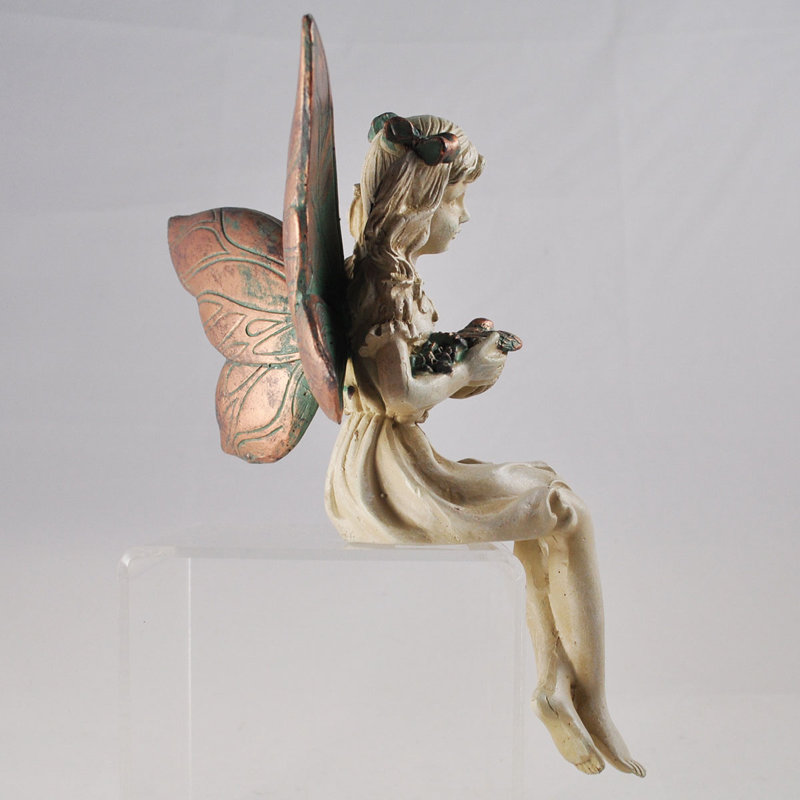 Ash Forest Fairy Shelf Sitter with a Bird Statue