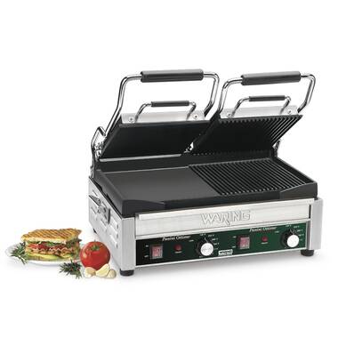 Waring 9.75'' Electric Grill Sandwich Maker & Panini Press with