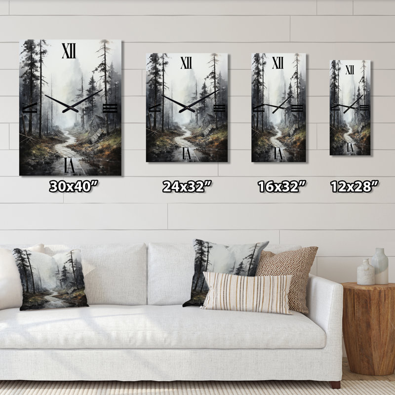 Jerleen - Horloge murale paysage et nature surdimensionnée, Moyen