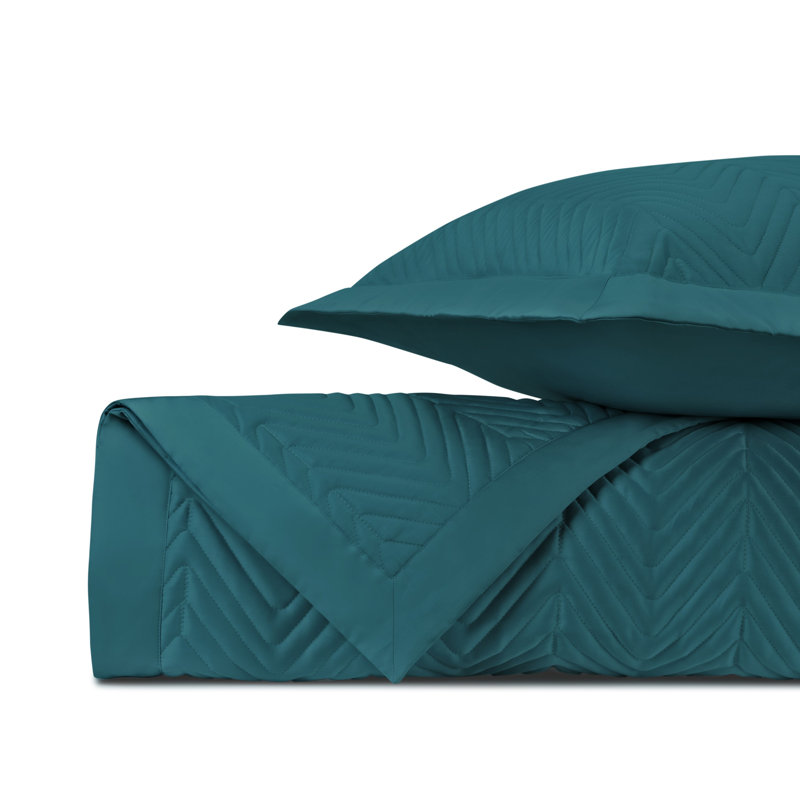 Charleston Egyptian Certified Cotton Quilt, King Quilt, Teal