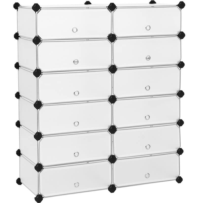 12 Pair Shoe Storage Box, White