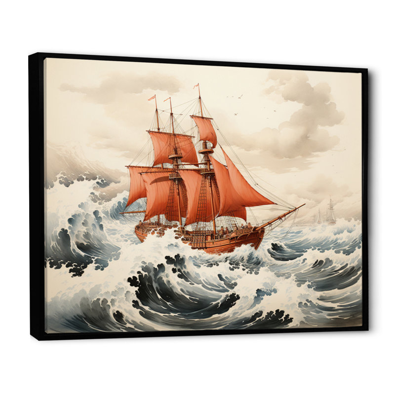 «Master red» sur toile, Cadre flottant noir, H 34 po x l 44 po x P 1,5 po