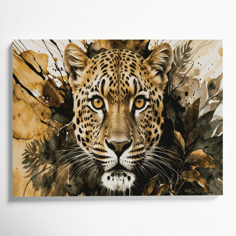 Faune léopard brune, art mural sur toile, H 11 po x l 14 po