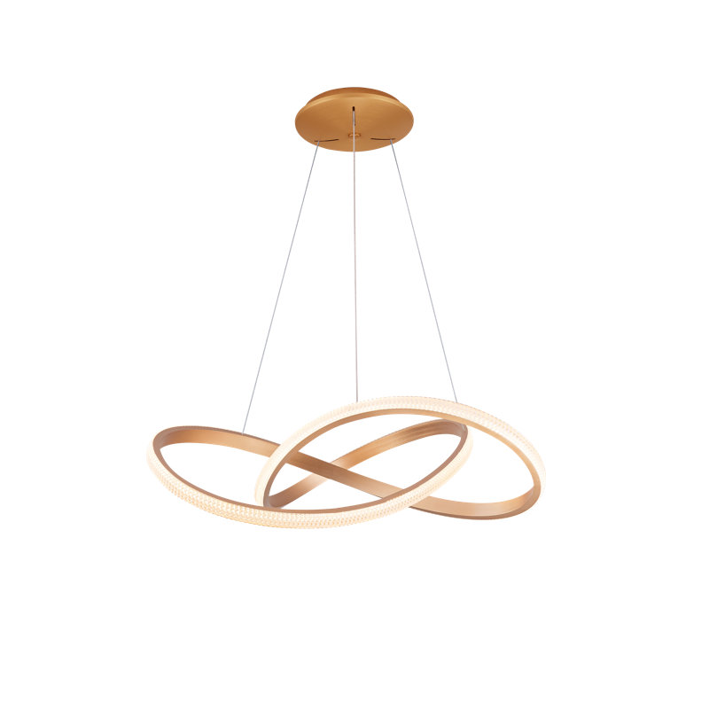 1 - Light LED Wagon Wheel Pendant, Gold