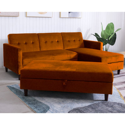 Comeaux 4 Seater Velvet Sofa Bed