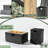 32" 2-piece Propane Gas Fire Pit Table - 50000 Btu Rectangular Steel Fire Pit With Dark Gray Wicker Base, Matching Propane Tank Cover, Lava Rocks & Rain Cover For Outdoor Garden/patio