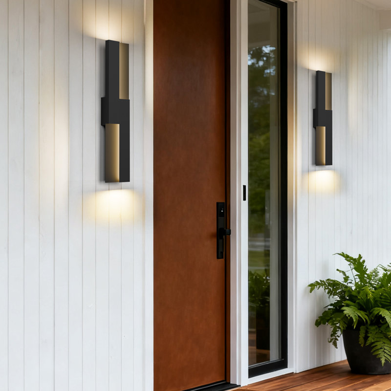 23.6” Dimmable LED Black Aluminum Outdoor Wall Light