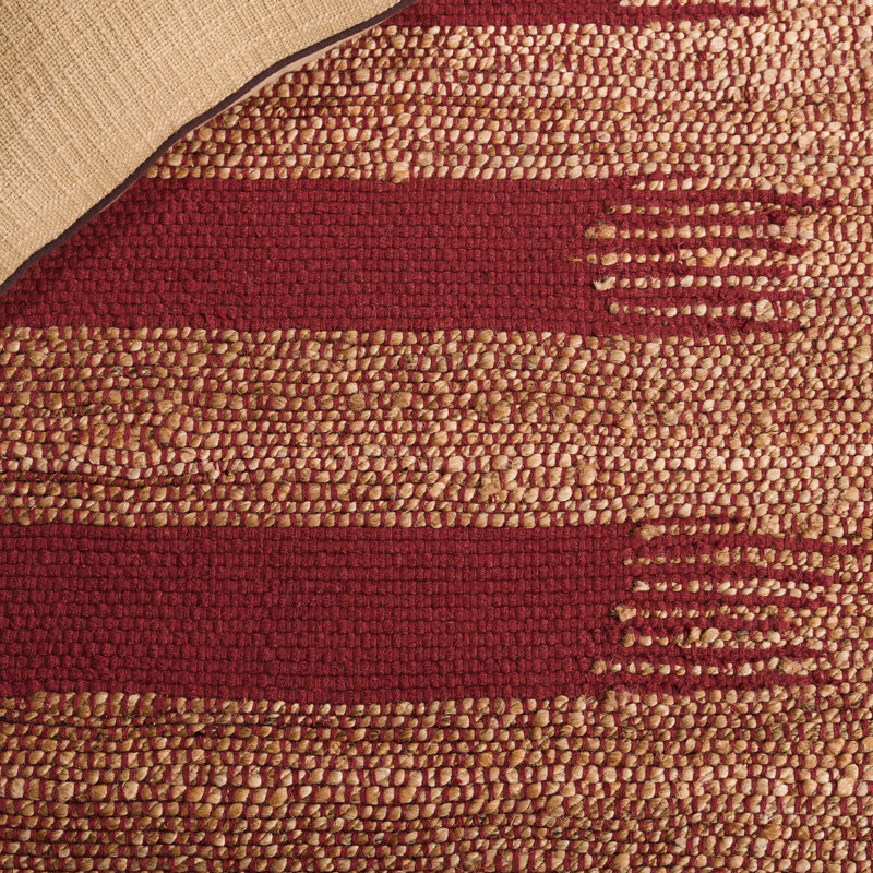 Natural Fiber 124 Hand Woven 70% Jute; 30% Cotton Abstract Rug, Rectangle 3' x 5'