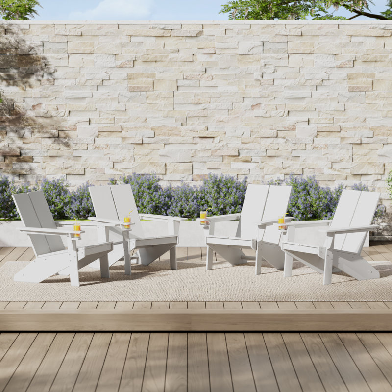 Modern Poly Adirondack Chair (Set Of 4), White