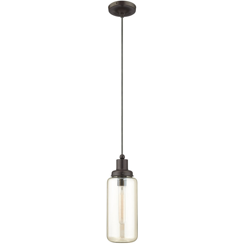 Wahl 1 - Light Pendant, English Bronze, Champagne Glass, 15.5" H x 5" W x 5" D