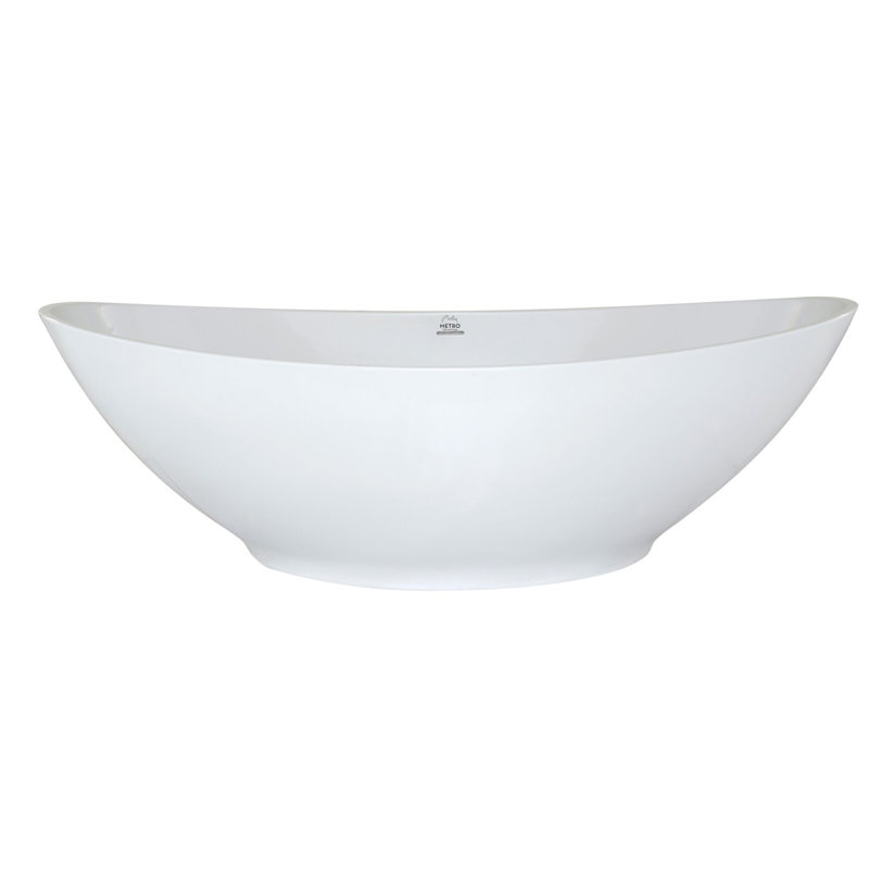 Logan 72'' L Soaking Bathtub, White, Polished Brass