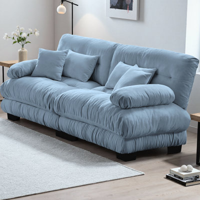 Causeuse rembourrée en chenille avec accoudoirs arrondis Nimbus Cloud Couch