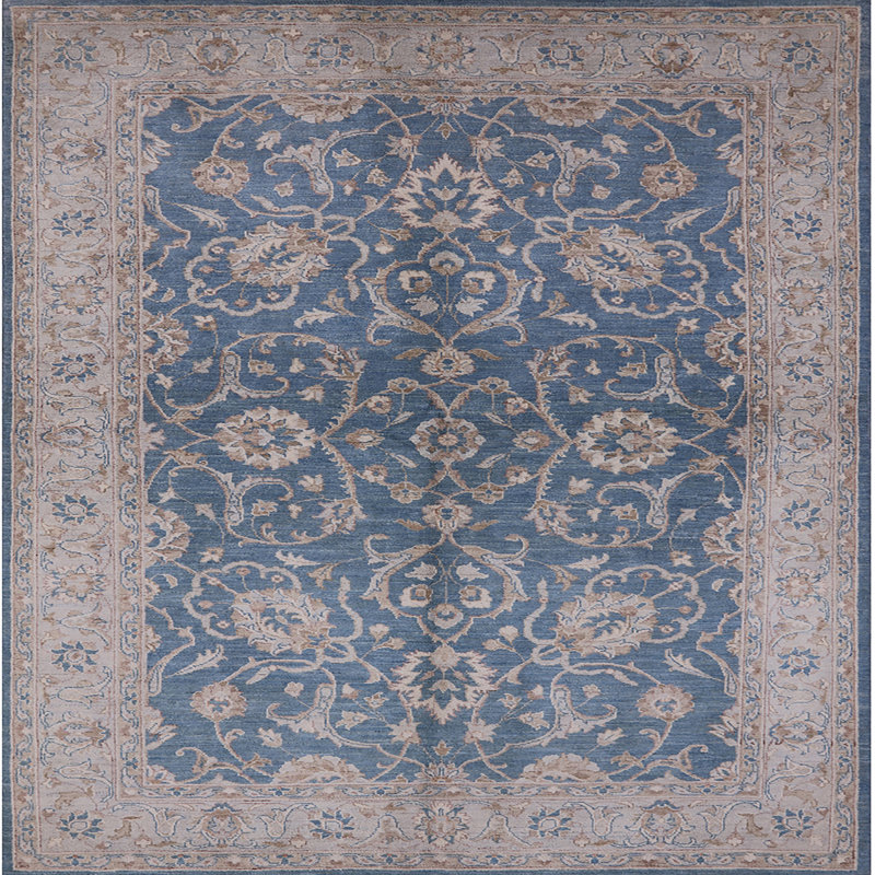 Tapis oriental bleu / beige Loris, Carré 4 pi