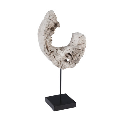 Eroded Wood C Sculpture on Stand, Assorted