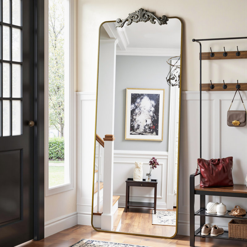 Miroir pleine longueur rétro gravé, Bronze, 64"×21"