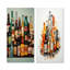 «Beer Bottles Collage», ensemble de 2 reproductions d'art sur toile-102572734-102572731
