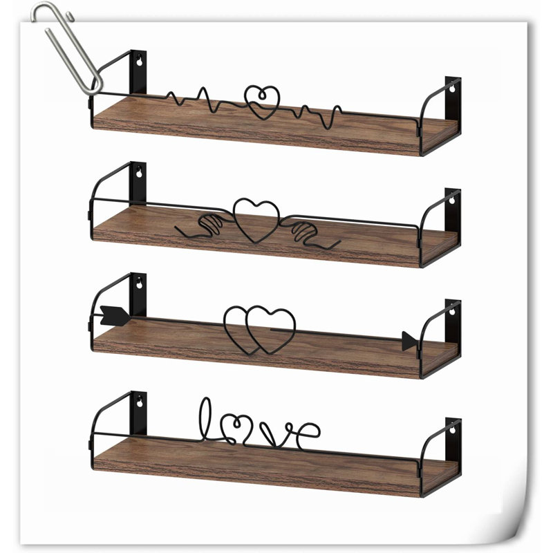 Tablette flottante en bois 4 pièces Kailo