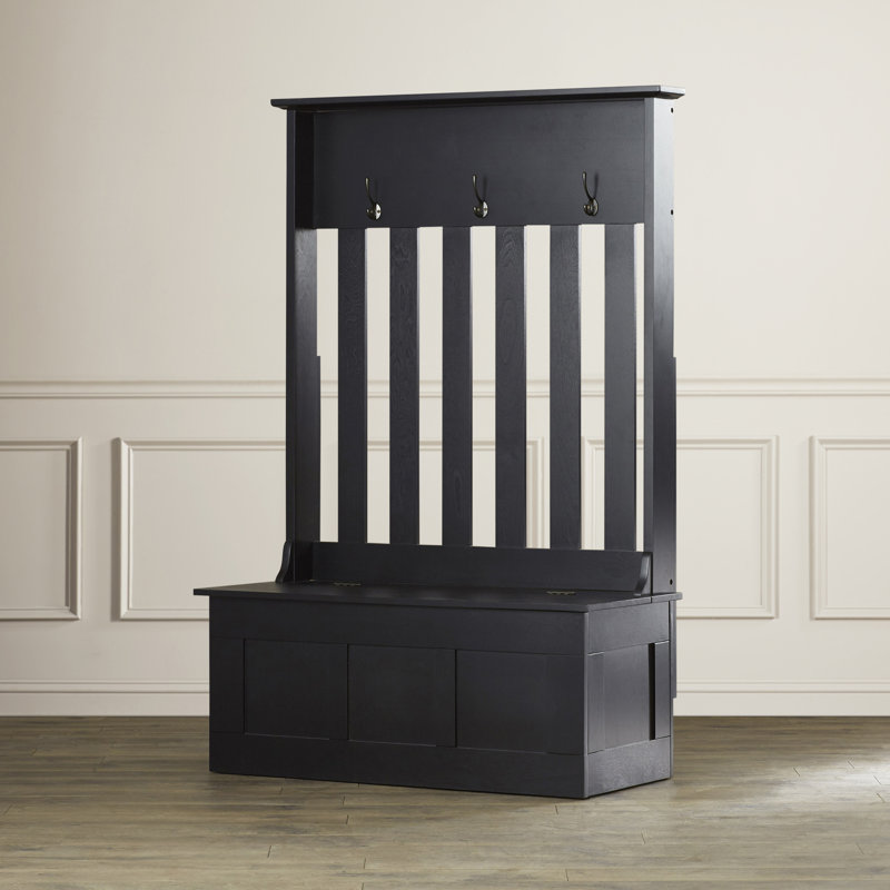 Portemanteau avec banc Aprameya, Noir