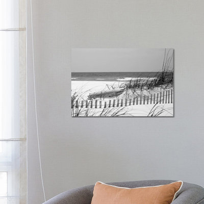 Fence on the Beach, Bon Secour National Wildlife Refuge, Gulf of Mexico, Alabama, USA 1 Piece Wrapped Canvas Wall Art