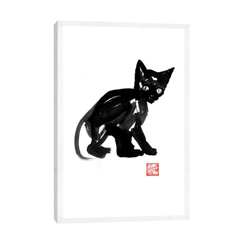 Neko by Péchane - Print on Canvas, White Framed, 101.6 cm H x 66.04 cm W