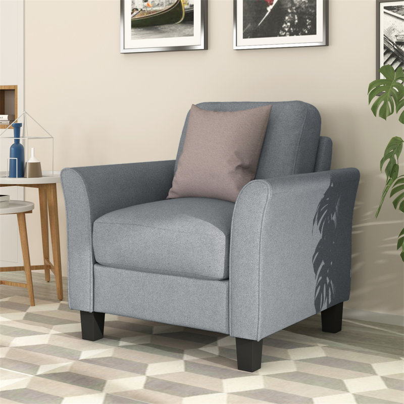 Canapé simple avec accoudoirs Living Room Furniture, Lin gris