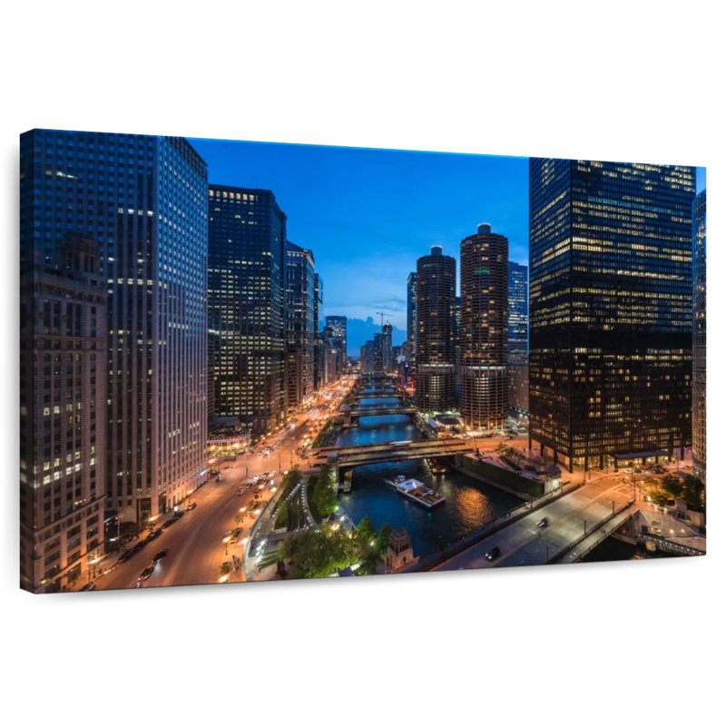 Sireci Chicago River At Night