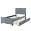 Lit plateforme tapissier en velours avec lit gigogne-30254055-30254054