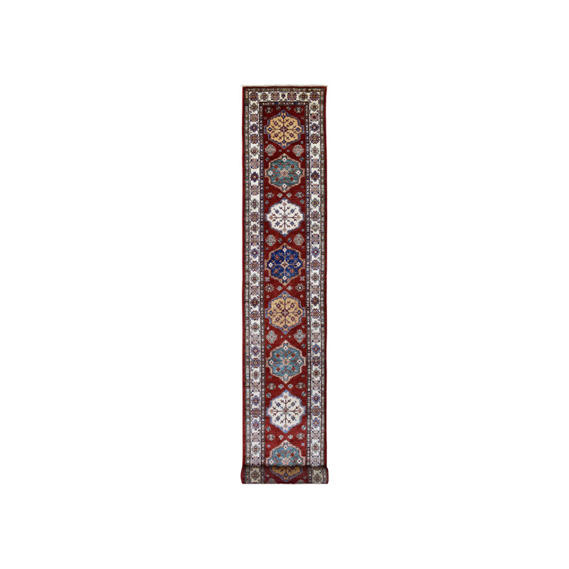 Tapis de couloir oriental très grand en laine noué à la main rouge super Kazak 2 pi 10 po x 23 pi 127AD61274CE47568312DE6D6BFABA6E