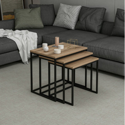 Nesting Table With Metal Legs - Gold