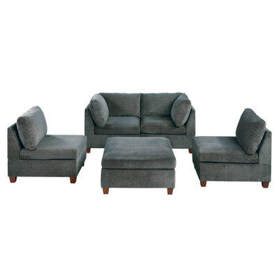 Upholstered L-Shaped Sectional Reversible