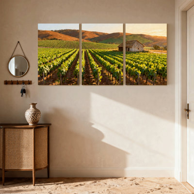 Ensemble de 3 impressions sur toile, paysages et paysages urbains