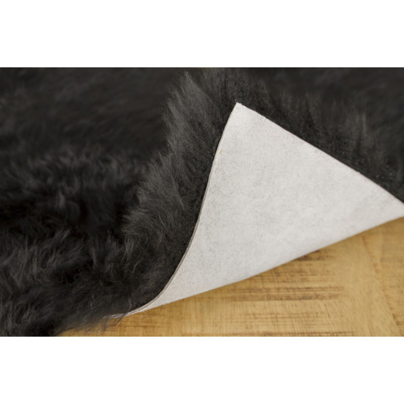 Coussin de chaise en laine de mouton de Nouvelle-Zélande , 1, Noir, noir, noir, noir, 17 po x 17 po