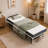 Extra-Long Portable Folding Single Bed — Features an Adjustable Headrest and Memory Foam Mattress; Equipped with Wheels for Easy Assembly, Storage, and Space-Saving Convenience.