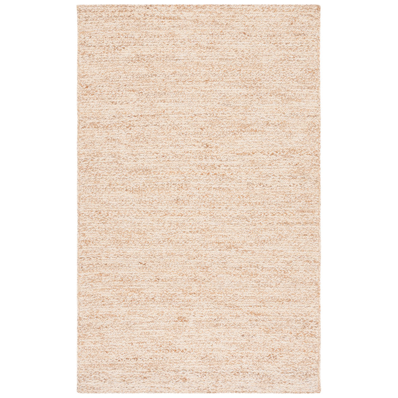 Jarieliz Natural Fiber Hand Loomed Wool/Jute Rug in Ivory/Natural, Rectangle 4' x 6'