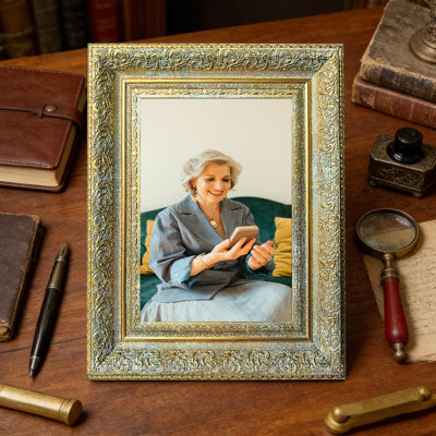 Cadre photo 3 pièces avec supports de table et crochets muraux 11 po x 14 po Antique Gold