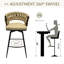 Tabouret de bar brun en cuir technique de 28 po (de 4). Tabouret de comptoir rembourré et pivotant à 360 ° pour construction de bar, d'îlot de cuisine, de café, de restaurant, de rotatif à 360 °, base en métal robuste,