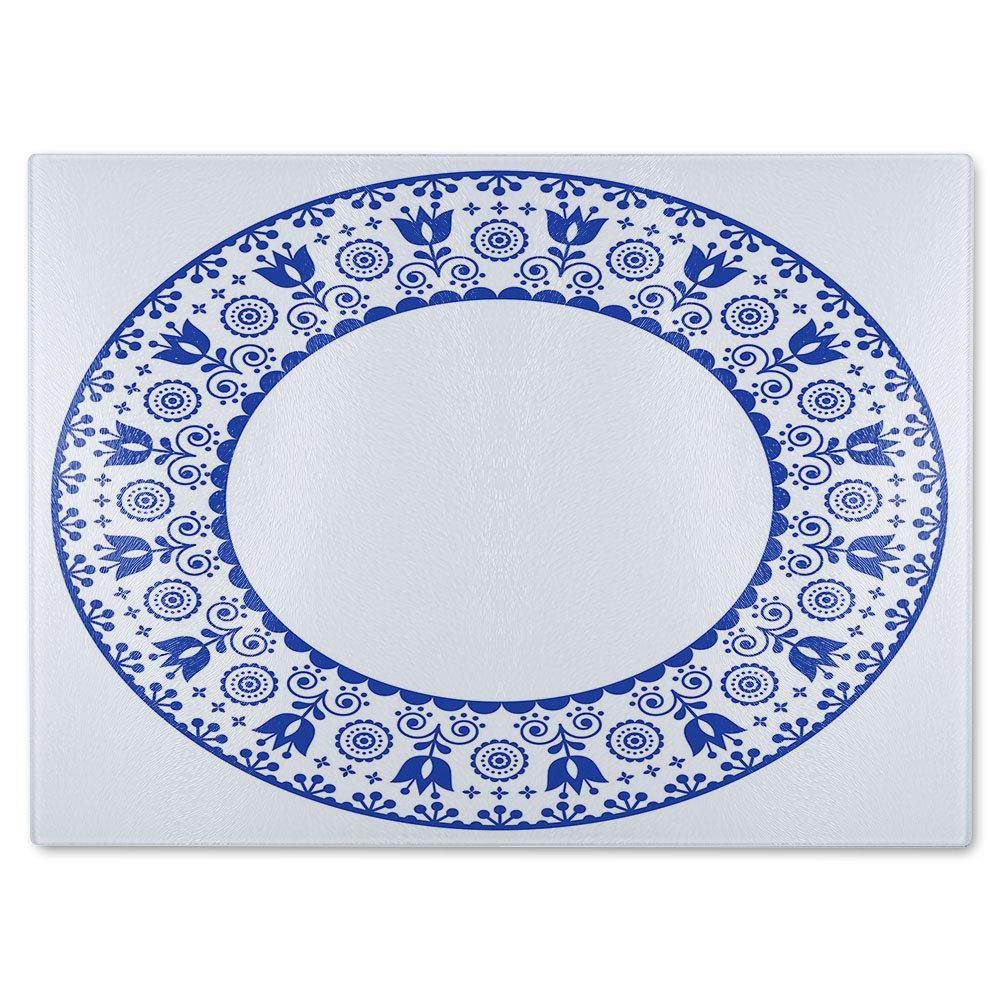 Folk Art Glass Chopping Board