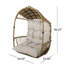 Fauteuil suspendu confortable avec coussin d'eau, conception de panier, structure en métal, assise de 20,50 po x 25,50 po, chaîne en fer de 12 po