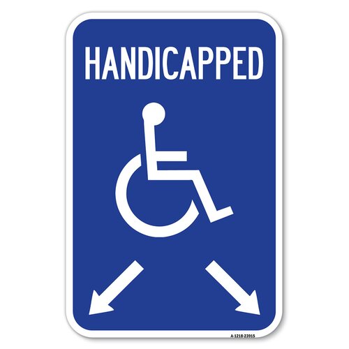 Signmission Handicapped Parking With Double Arrows 23915 